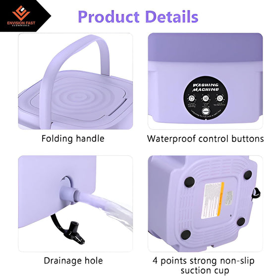 Foldable Mini Washing Machine for Small Laundry